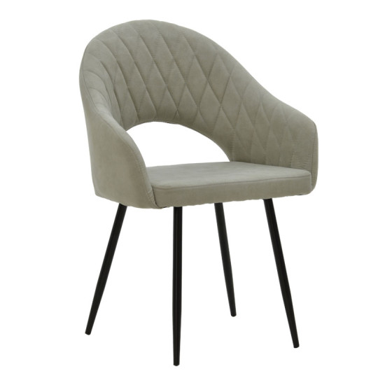 Πολυθρόνα Macie ύφασμα antique γκρι-μαύρο 58x50x85εκ **