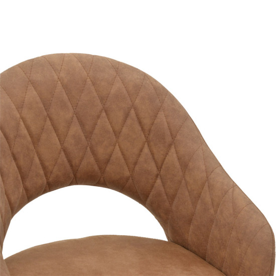 Πολυθρόνα Macie ύφασμα καφέ antique-μαύρο 58x50x85εκ **