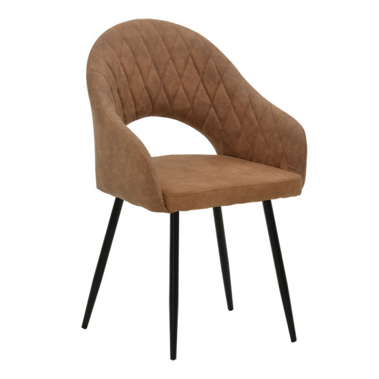 Πολυθρόνα Macie ύφασμα καφέ antique-μαύρο 58x50x85εκ **