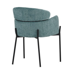Πολυθρόνα Tolerse Inart πράσινο ύφασμα-πόδι μαύρο μέταλλο 58x57x80εκ - 2τμχ. **