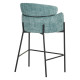 Bar stool Tolerse Inart green fabric-leg black metal **