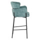 Bar stool Tolerse Inart green fabric-leg black metal **
