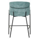 Bar stool Tolerse Inart green fabric-leg black metal **