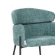 Bar stool Tolerse Inart green fabric-leg black metal **