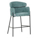 Bar stool Tolerse Inart green fabric-leg black metal **