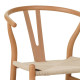 Καρέκλα Wishbone rubberwood-σχοινί σε φυσική απόχρωση 53.5x57x74εκ **
