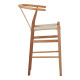 Σκαμπό μπαρ Wishbone rubberwood-σχοινί σε φυσική απόχρωση 55x49x108εκκ **