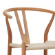 Σκαμπό μπαρ Wishbone rubberwood-σχοινί σε φυσική απόχρωση 55x49x108εκκ **