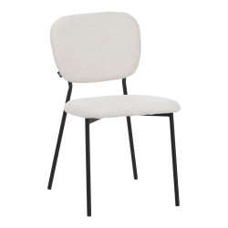 Καρέκλα Cathair μπουκλέ ύφασμα σε μπεζ απόχρωση με μαύρα μεταλλικά πόδια 48x53x82εκ - 4τμχ. ** Καρέκλα Cathair μπουκλέ ύφασμα σε μπεζ απόχρωση με μαύρα μεταλλικά πόδια 48x53x82εκ - 4τμχ. **