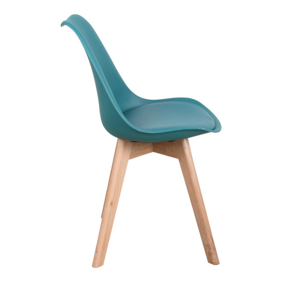 Καρέκλα Gaston PP-PU μπλε απόχρωση- φυσικό πόδι 44x52x78εκ **