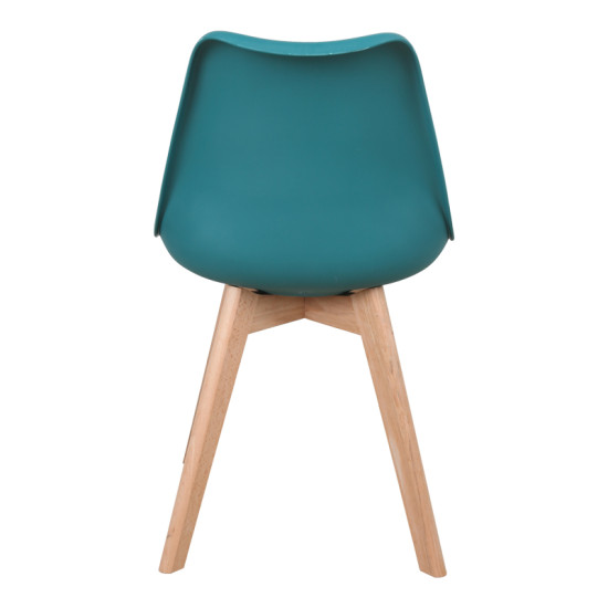 Καρέκλα Gaston PP-PU μπλε απόχρωση- φυσικό πόδι 44x52x78εκ **