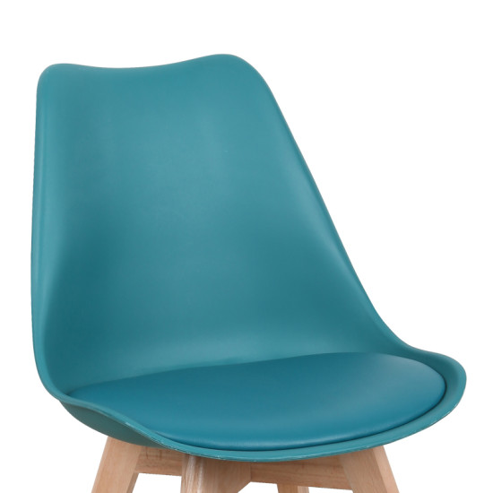 Καρέκλα Gaston PP-PU μπλε απόχρωση- φυσικό πόδι 44x52x78εκ **