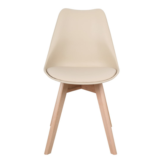 Καρέκλα Gaston PP-PU taupe απόχρωση- φυσικό πόδι 44x52x78εκ **