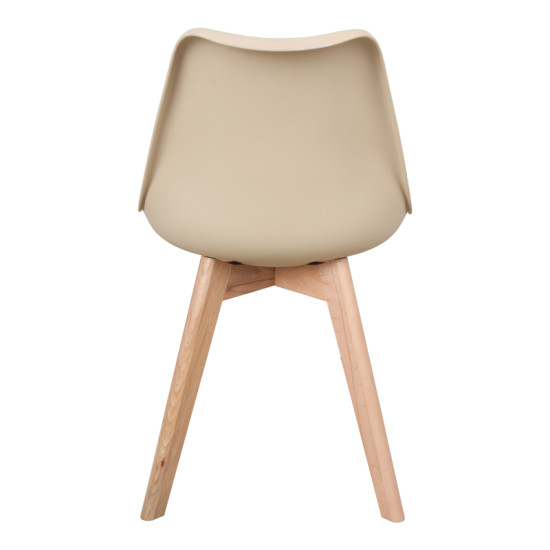 Καρέκλα Gaston PP-PU taupe απόχρωση- φυσικό πόδι 44x52x78εκ **