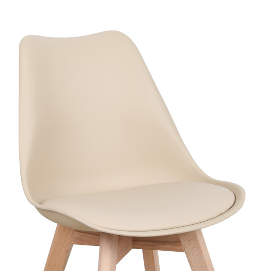 Καρέκλα Gaston PP-PU taupe απόχρωση- φυσικό πόδι 44x52x78εκ **