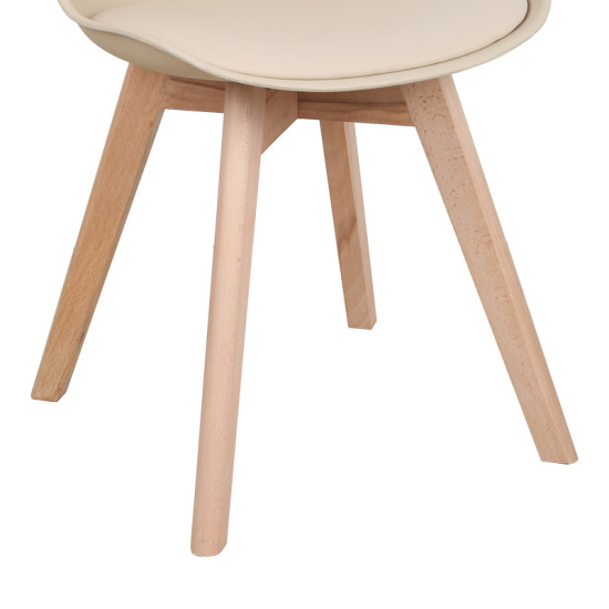 Καρέκλα Gaston PP-PU taupe απόχρωση- φυσικό πόδι 44x52x78εκ **