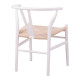 Καρέκλα Wishbone rubberwood-σχοινί σε λευκή απόχρωση 53.5x57x74εκ **