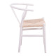 Καρέκλα Wishbone rubberwood-σχοινί σε λευκή απόχρωση 53.5x57x74εκ **