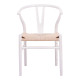 Καρέκλα Wishbone rubberwood-σχοινί σε λευκή απόχρωση 53.5x57x74εκ **