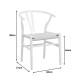 Καρέκλα Wishbone rubberwood-σχοινί σε λευκή απόχρωση 53.5x57x74εκ **