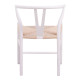Καρέκλα Wishbone rubberwood-σχοινί σε λευκή απόχρωση 53.5x57x74εκ **