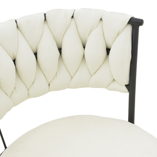 Πολυθρόνα Alkia I ύφασμα σε εκρού απόχρωση- πόδι μαύρο μέταλλο 57x58.5x72εκ - 2τμχ. ** Πολυθρόνα Alkia I ύφασμα σε εκρού απόχρωση- πόδι μαύρο μέταλλο 57x58.5x72εκ - 2τμχ. **