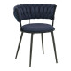 Πολυθρόνα Alkia I ύφασμα σε απόχρωση μπλε σκούρο- πόδι μαύρο μέταλλο 57x58.5x72εκ - 2τμχ. ** Πολυθρόνα Alkia I ύφασμα σε απόχρωση μπλε σκούρο- πόδι μαύρο μέταλλο 57x58.5x72εκ - 2τμχ. **
