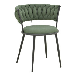 Πολυθρόνα Alkia I ύφασμα σε χακί απόχρωση- πόδι μαύρο μέταλλο 57x58.5x72εκ - 2τμχ. **