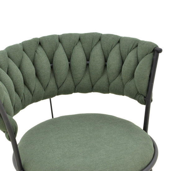 Πολυθρόνα Alkia I ύφασμα σε χακί απόχρωση- πόδι μαύρο μέταλλο 57x58.5x72εκ - 2τμχ. ** Πολυθρόνα Alkia I ύφασμα σε χακί απόχρωση- πόδι μαύρο μέταλλο 57x58.5x72εκ - 2τμχ. **