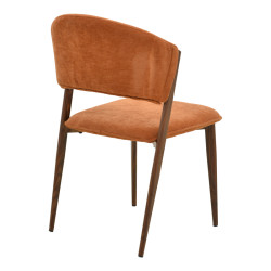 Καρέκλα Dolez terracotta ύφασμα-πόδι καρυδί μέταλλο 49x58.5x82εκ - 4τμχ. **