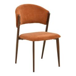Καρέκλα Dolez terracotta ύφασμα-πόδι καρυδί μέταλλο 49x58.5x82εκ - 4τμχ. **