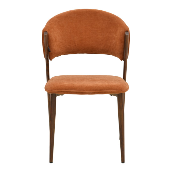 Καρέκλα Dolez terracotta ύφασμα-πόδι καρυδί μέταλλο 49x58.5x82εκ - 4τμχ. **