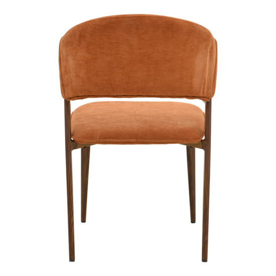 Καρέκλα Dolez terracotta ύφασμα-πόδι καρυδί μέταλλο 49x58.5x82εκ - 4τμχ. **