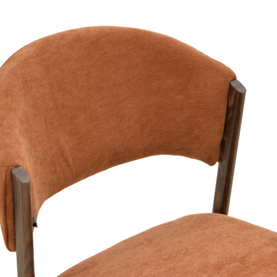 Καρέκλα Dolez terracotta ύφασμα-πόδι καρυδί μέταλλο 49x58.5x82εκ - 4τμχ. **