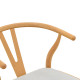 Καρέκλα Wishbone rubberwood-ύφασμα σε φυσική-γκρι απόχρωση 51x58x73εκ **