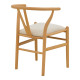 Καρέκλα Wishbone rubberwood-ύφασμα σε φυσική-μπεζ απόχρωση 51x58x73εκ **