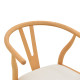 Καρέκλα Wishbone rubberwood-ύφασμα σε φυσική-μπεζ απόχρωση 51x58x73εκ **