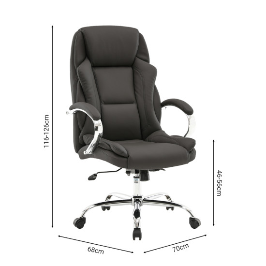 Καρέκλα γραφείου διευθυντή Verxian μαύρο pu 70x68x116εκ **