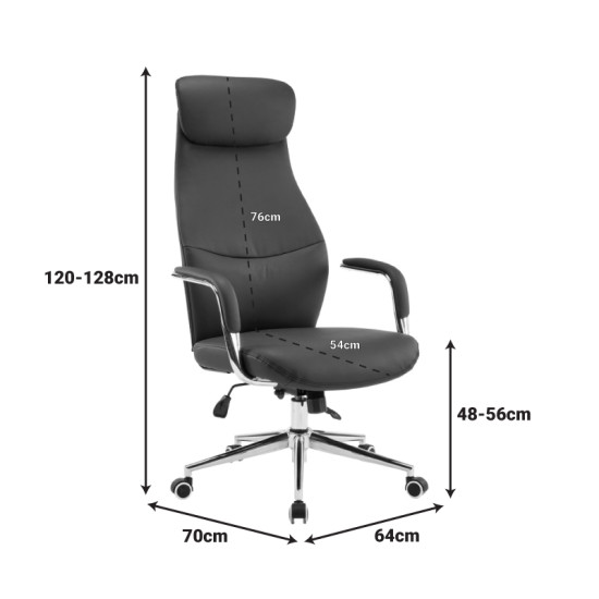 Καρέκλα γραφείου διευθυντή Ferka pu σε πράσινη απόχρωση 64x71x120-128εκ **