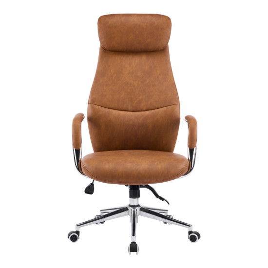 Καρέκλα γραφείου διευθυντή Ferka καφέ pu 64x71x120-128εκ **