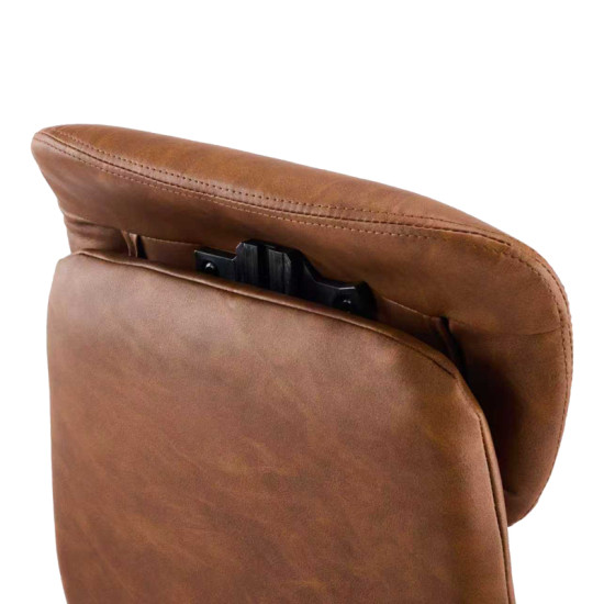 Καρέκλα γραφείου διευθυντή Ferka καφέ pu 64x71x120-128εκ **