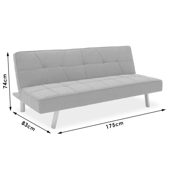 Καναπές-κρεβάτι Travis 3θέσιος με ύφασμα μπεζ 175x83x74εκ **
