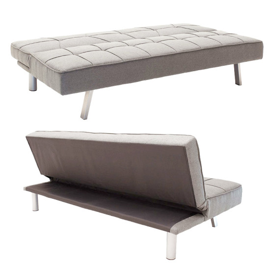 Καναπές-κρεβάτι Travis 3θέσιος ύφασμα γκρι 175x83x74εκ **