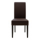 Καρέκλα Ditta pakoworld PU σκούρο καφέ-πόδι μασίφ ξύλο wenge - 2τμχ.