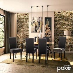 Καρέκλα Ditta PU ανθρακί-πόδι μασίφ ξύλο wenge - 2τμχ. ** Καρέκλα Ditta PU ανθρακί-πόδι μασίφ ξύλο wenge - 2τμχ. **