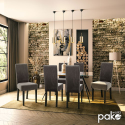 Καρέκλα Ditta ανθρακί ύφασμα - πόδια ξύλο μασίφ wenge - 2τμχ. ** Καρέκλα Ditta ανθρακί ύφασμα - πόδια ξύλο μασίφ wenge - 2τμχ. **