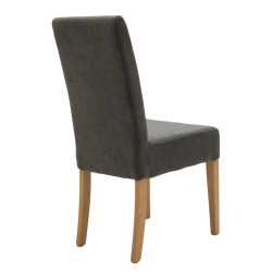 Καρέκλα Ditta ύφασμα ανθρακί-πόδι μασίφ ξύλο sonoma - 2τμχ. ** Καρέκλα Ditta ύφασμα ανθρακί-πόδι μασίφ ξύλο sonoma - 2τμχ. **