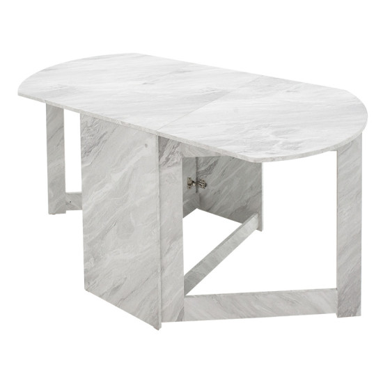Τραπέζι Nadine πολυμορφικό-επεκτεινόμενο χρώμα λευκό μαρμάρου 160x80x76.5εκ