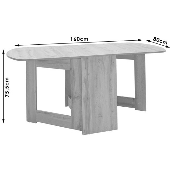 Τραπέζι Nadine πολυμορφικό-επεκτεινόμενο χρώμα λευκό μαρμάρου 160x80x76.5εκ