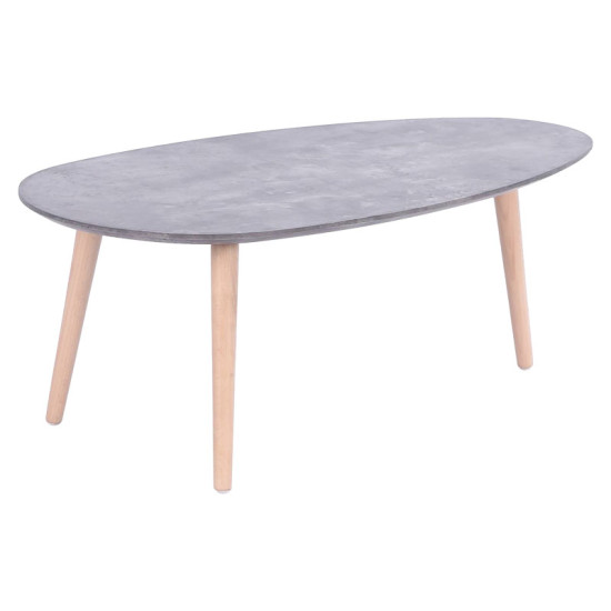 Τραπέζι σαλονιού HAMILTON χρώμα γκρι cement-φυσικό 89x48x33εκ